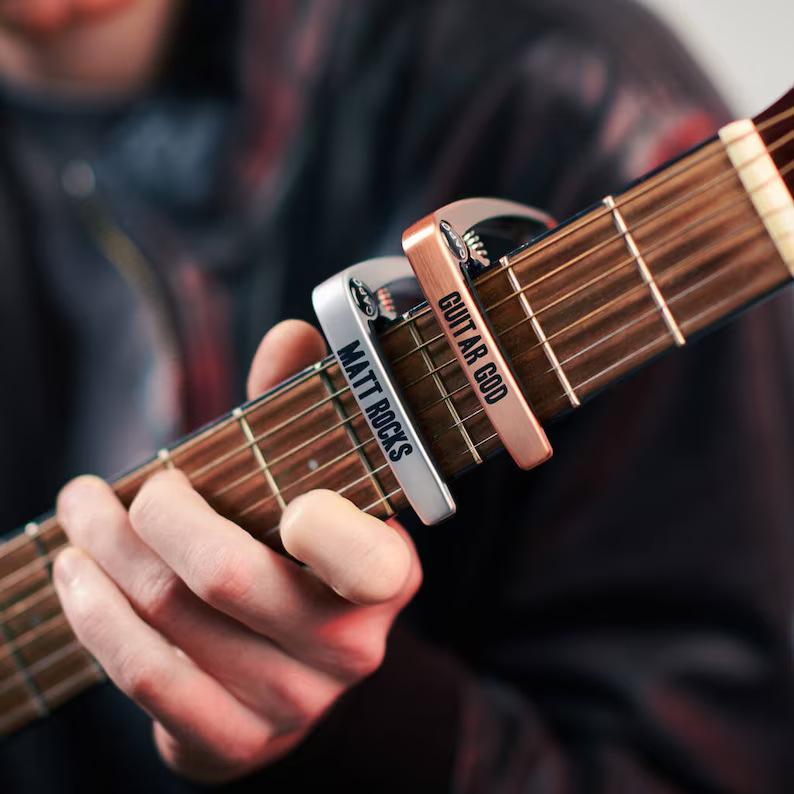 Personalized Engraving Guitar Capo with String Pins – High-End Valentine's Day Musical Gift