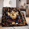 1pc Elegant Cat Tapestry Blanket Lightweight Flannel Blanket Throw Blanket For Sofa, Bed, Travel, Camping, Livingroom, Couch, Chair, And Bed Yy2509026