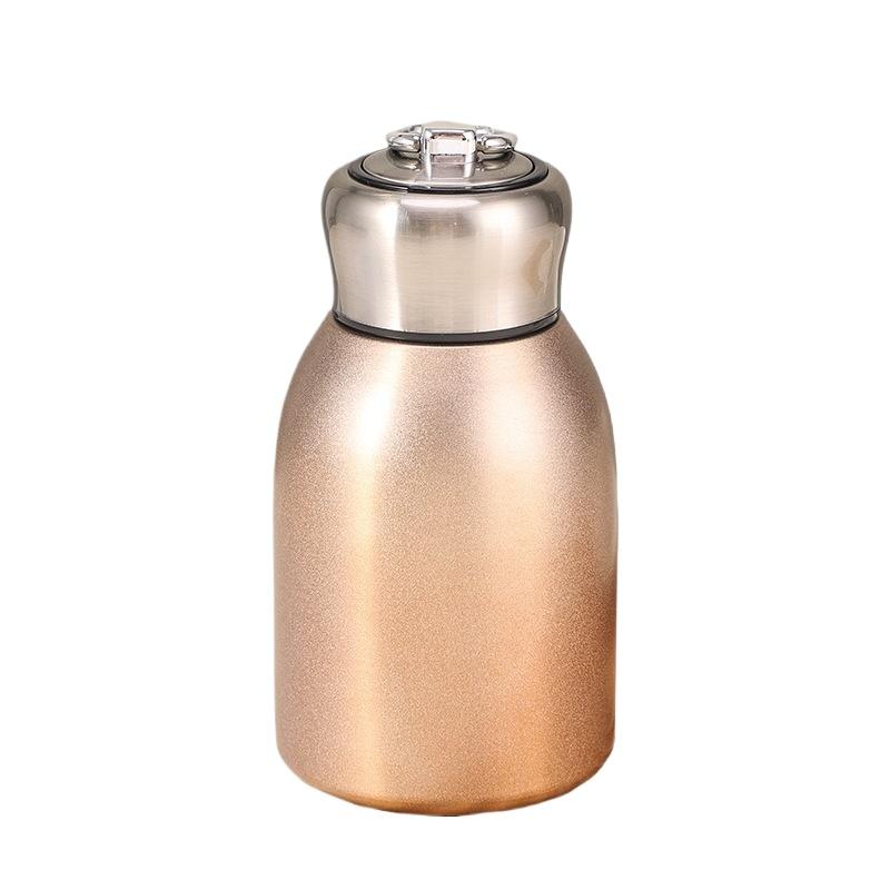 New High-value Mini Chubby Big Belly Cup 304 Stainless Steel Vacuum Thermos Cup Portable Carrying Ring Accompanying Cup