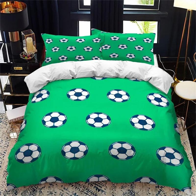 Sports Theme Boys Bedding Set Microfiber Football Comforter Cover for Kids Girls Teens Duvet Cover Hip Hop Graffiti Quilt Cover