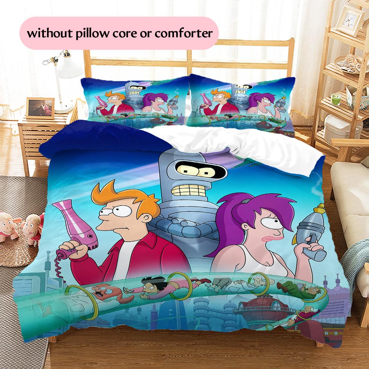 

Футурама Стиль Комплект постельного белья Одеяло Домашний декор Подарок (1 пододеяльник + 2 наволочки без наполнителя) 135x200cm