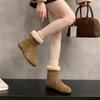 Two-wear leather snow boots women's winter 2025 new Mori retro lamb wool short boots velvet cotton shoes