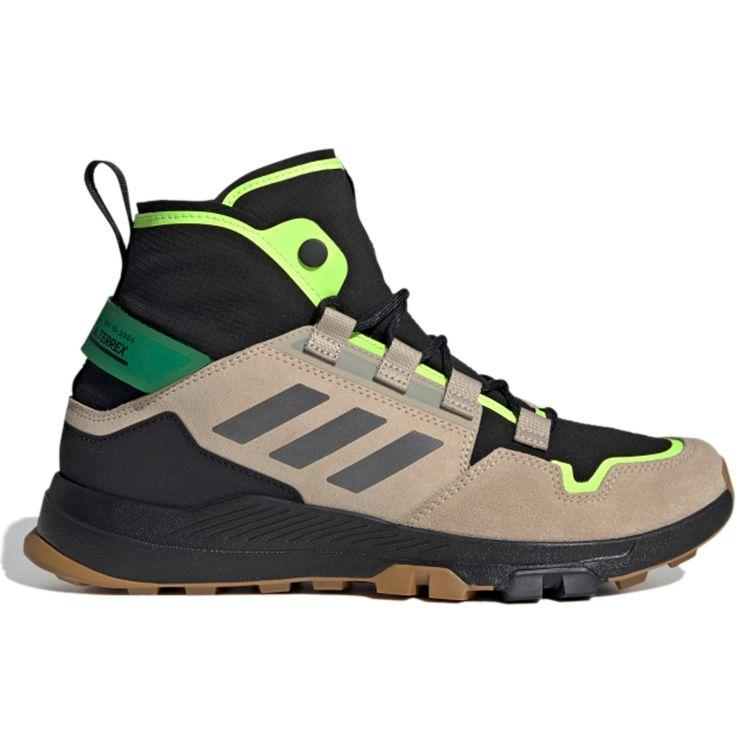 Adidas Terrex Hikster Mid Synthetic Leather Fabric Comfortable Versatile Durable High-Top Outdoor Functional Shoes Men Shoes Black Brown FW0383