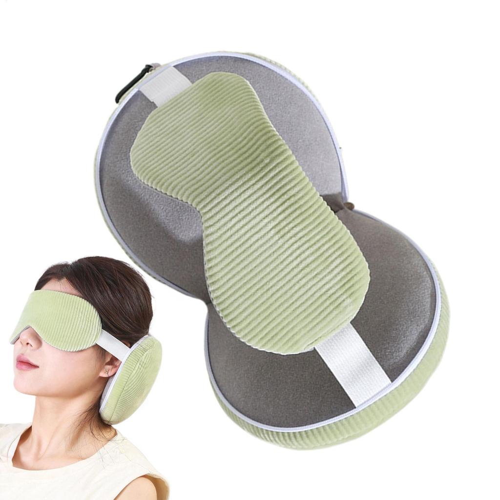 Travel Neck Pillow 2 In 1 Eye Mask Pillow Foldable Multifunctional Travel Pillow Light-blocking With Storage Hook Neck Pillows