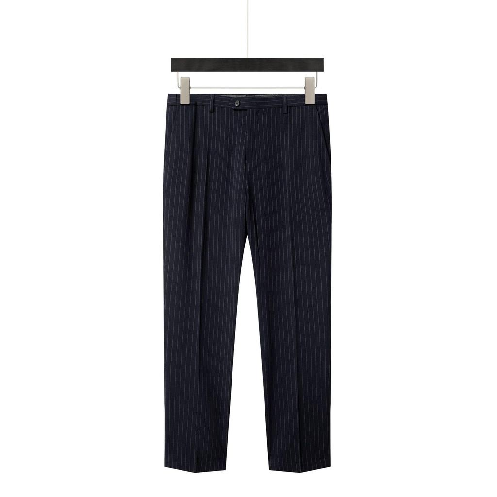 Men's Double-Breasted Striped Stretch Suit Set, Loose Fit, Plus Size for Big & Tall, Perfect for Weddings.