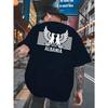 Albania L'Aquila Bicipite Nuova T-shirt Estiva da Uomo a Maniche Corte con Stampa sul Retro, Elegante e di Tendenza, Perfetta per la Primavera e l'Estate