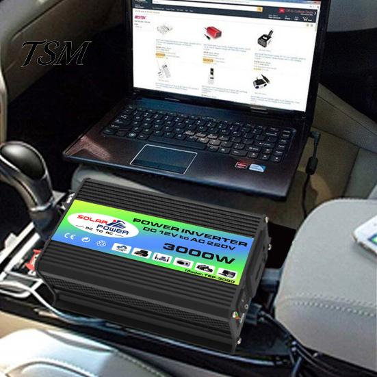 Car Inverter 1 Set Power 3000W Peak Solar Fast Charging Dual USB Ports Auto Equipment Intelligent Transformer Universal DC 12V to AC 220V/110V