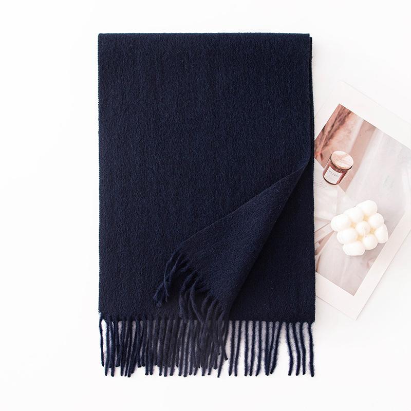 Autumn and Winter New Solid Color Scarf for Women Versatile Neck Scarf Thickened Warm Shawl Simple Tassel