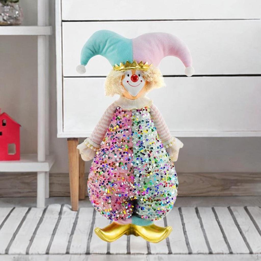 Christmas Clown Doll Decoration Home Decor Xmas Figure Figurine Holiday Ornament for