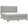 3131601 vidaXL Lit à sommier tapissier avec matelas Gris clair 160x200cm Tissu