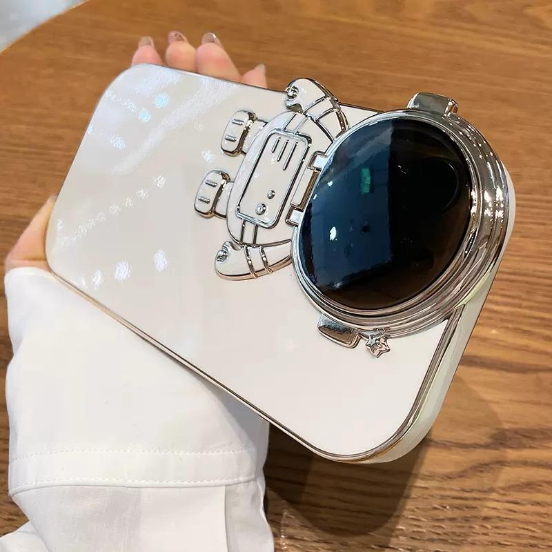 Astronauts Suitable for Apple 15 Mobile Phone Case Cute Astronaut Iphone16 Couple Stand 14promax Electroplating