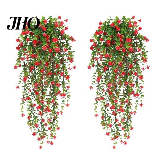 Long-lasting Plastic Flowers 1/2Pcs Hanging Artificial Flower Vine UV Resistant Faux Drooping Floral Plants Indoor Ivy Home Wedding Outdoor
