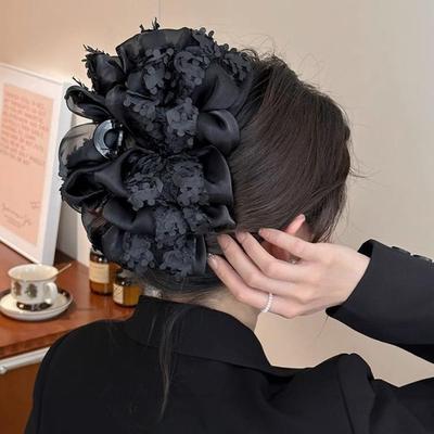 Bow Ponytail Holder Bubble Two-sided Hair Pins Bow Hair Claw Shark Clip Hair Clips Large Hair Clip