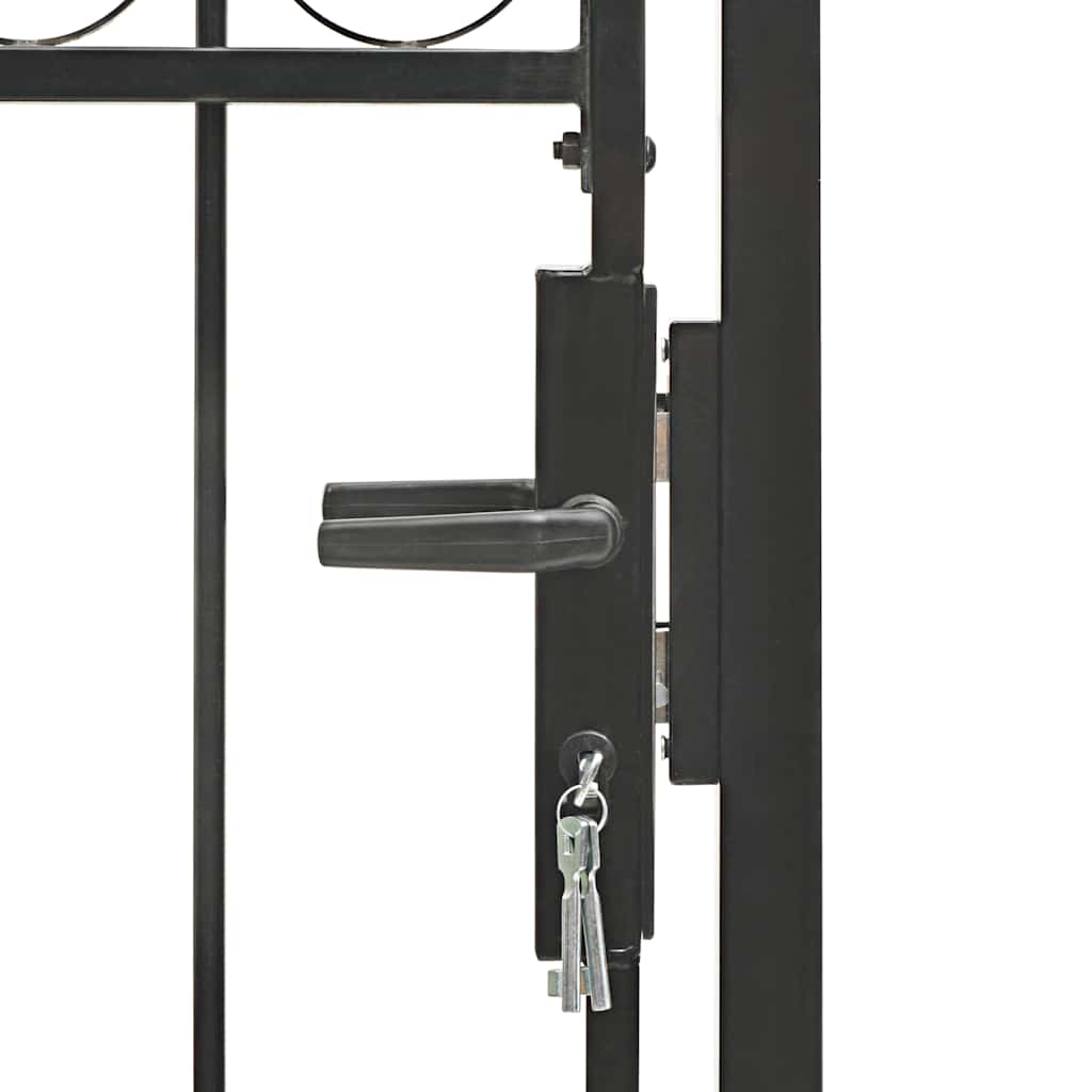 Garden Gate ASSEN with Arch Top Steel 102 X 175 Cm Black