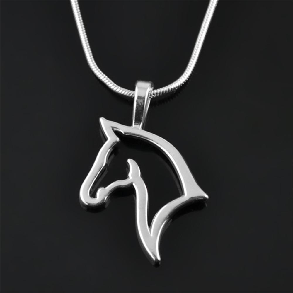 My Shape Horse Pendant Necklace for Men Women Animal Equestrian Horserace Necklace Choker Fashion Jewelry Gift for Horse Lover