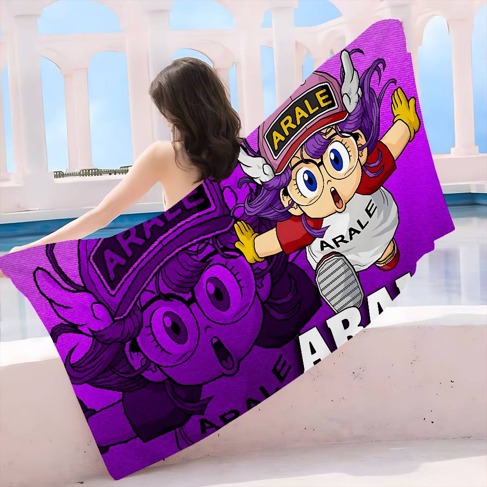 Dr Slump Anmie A-Aralees Bath Towel Microfiber Soft Water Absorbing Breathable For Girl Kids Decorative Cartoon Beach Towel