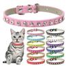 Luxe Strass Klinknagels Kattenhalsband Leer Kleine Hondenhalsbanden Puppy Nekband voor Kittens Accessoires Detailhandel