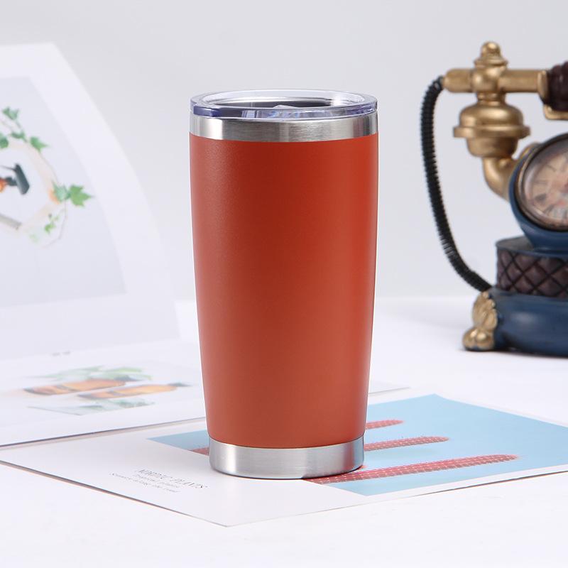 Stainless Steel Car Mug Double-layer Vacuum Ice Mug Car Portable Thermal Insulation Cold Beer Mug.
