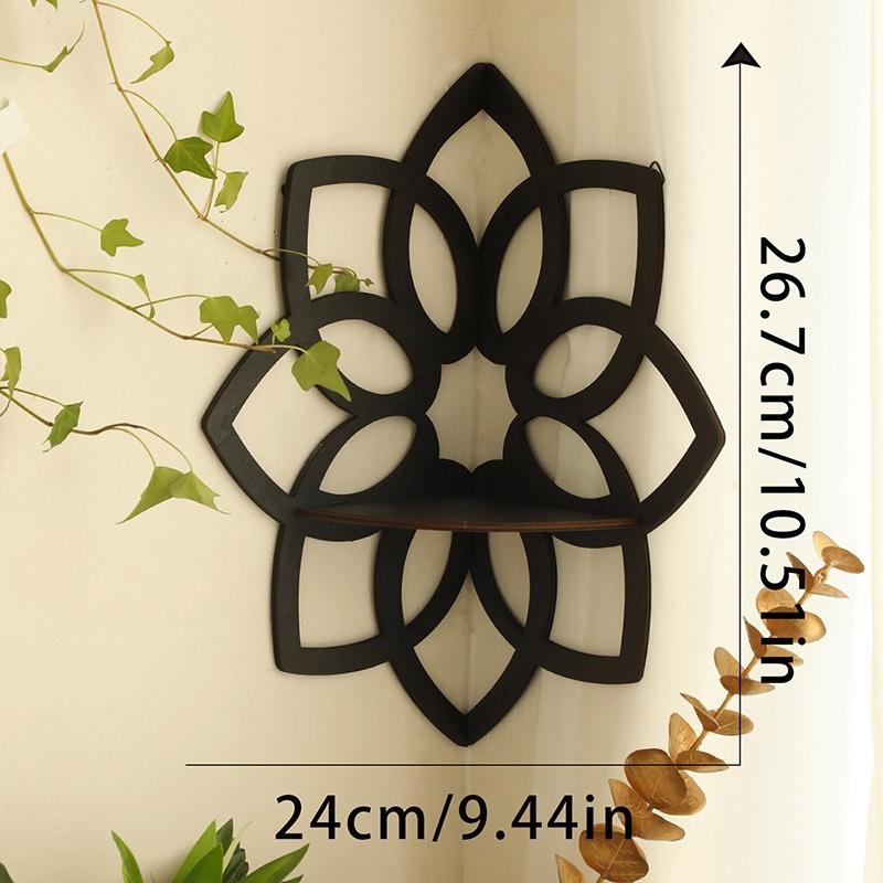 Butterfly Floating Wall Shelf Crystal Shelf Lotus Display Room Ornaments Modern Home Decoration Rack Home Wood Decor Aesthetic