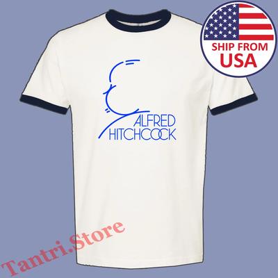 Alfred Hitchcock Crime Master Men's Ringer Navy Size S To 3XL