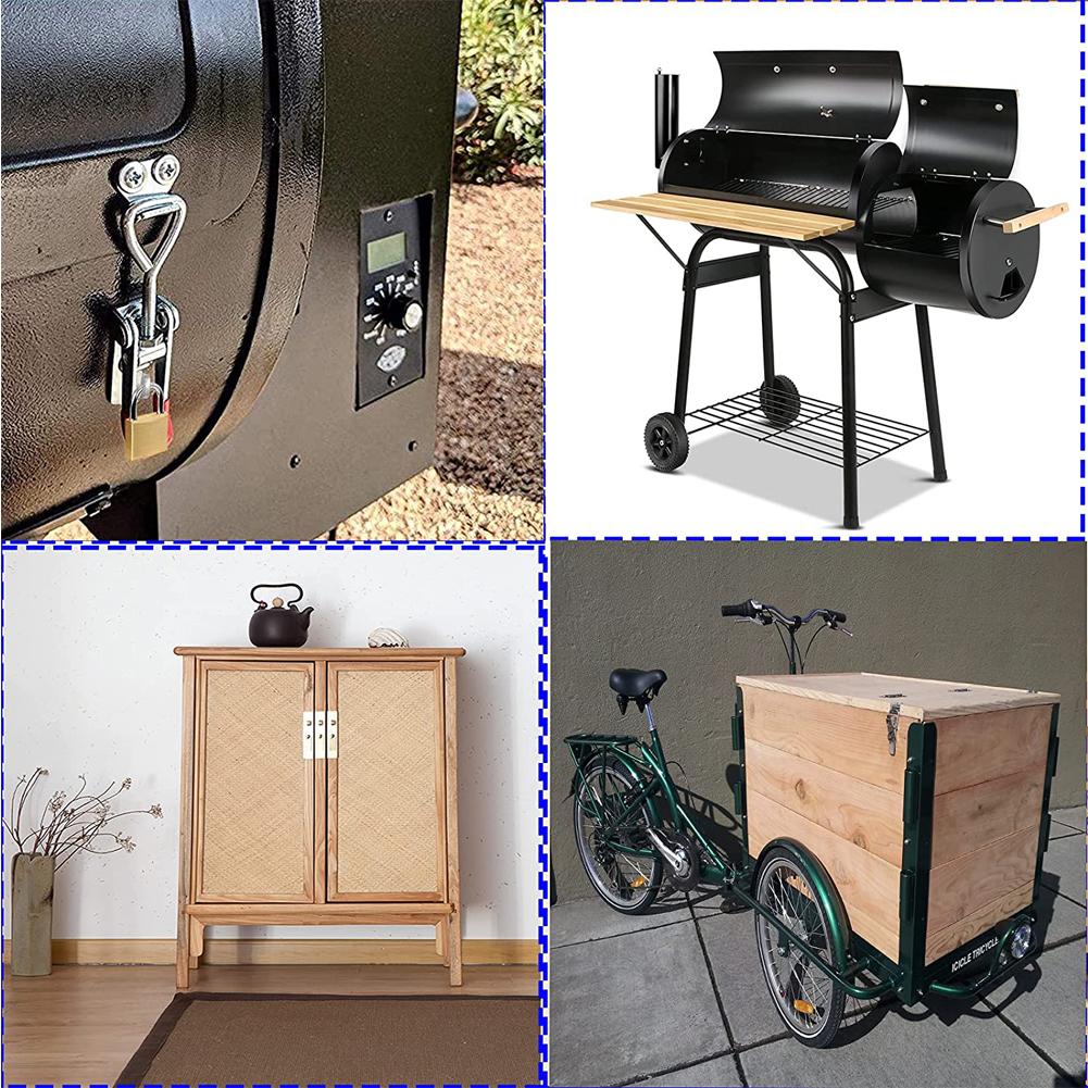 GH-4001 Toggle Clamp For Cabinets 4Pcs Black Brand New High Carbon Steel High Quality For Lock-free Handle-less Boxes