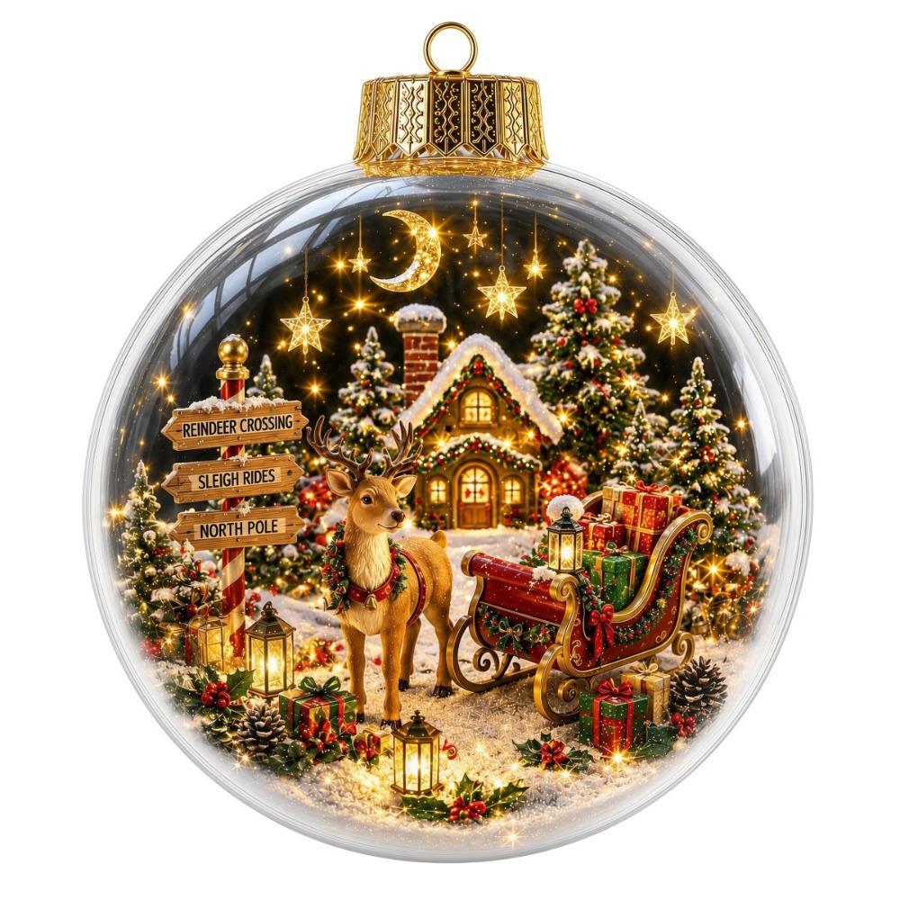 with Light Christmas Ball Ornament Acrylic Material Holiday Tree Pendant  Holiday Decoration