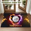 Crystal Velvet Square Rug Custom NameAjax Amsterdam Pattern Non Slip Home Floor Decor Rug