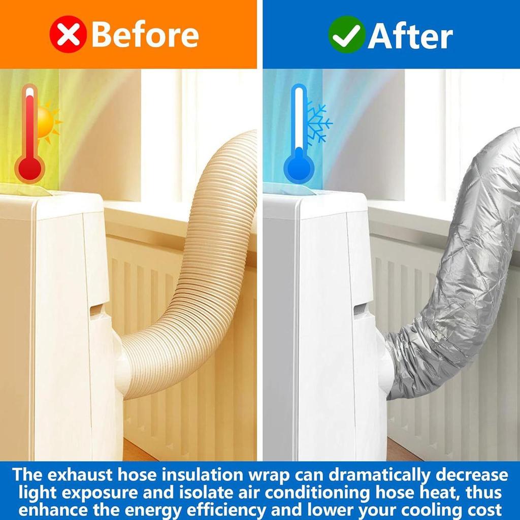 AC Hose Cover AC Exhaust Pipe Sleeve Insulated Energy-Saving Air Conditioner Hose Cover for Dorm Garage RV Apartment Basement