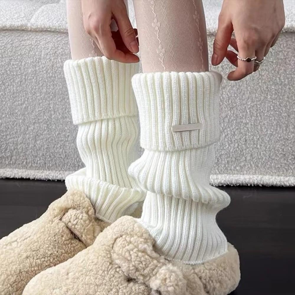 Y2K Lolita Leg Warmers Cotton Wool Foot Cover Cute Stacked Socks Women
