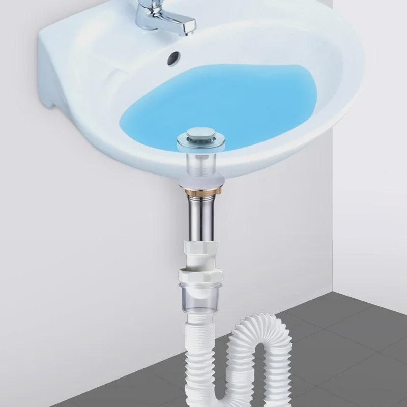 Copper Bounce Drainer for Bathroom Handwashing Basin with Deodorizing Drain Pipe