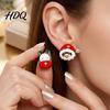 Lightweight Holiday Earrings 1 Pair Christmas Stud for Women Cute Enamel Santa Theme Jewelry Claus And Reindeer Earrings Gifts Xmas Party