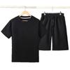 Mens Plus Size Crew Neck Short Sleeve Loose Sports T Shirt And Shorts Set