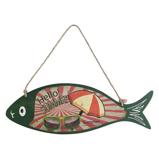 Unique Summer Hanging Sign Stylish Mediterranean Style Decorative Wall-mounted  Plate Ornament