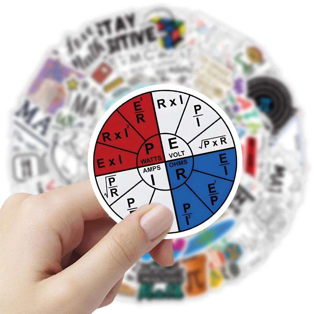 55Pcs Math Formula Sticker Cartoon Knowledge Symbol Graffiti Decoration Water Cup Notebook Stationery Box Waterproof Decals Gift