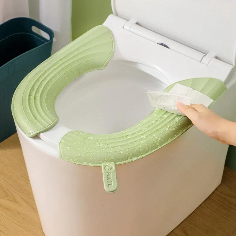 1Pc/set Waterproof Toilet Seat Cover Closestool Mat Washable Bathroom Accessories Pure Color Soft Toilet Seat Cushion Universal