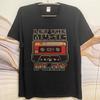 Black summer  t shirt Let The Music Play Cassette Tape Design Short Sleeve Workout ONeck Tee shirt cotton teeshirt