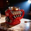 Retro Motor Style Double Walled Thermal Coffee Cup Nonrust Steel Interior Scratch Resistant Construction