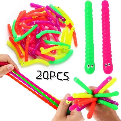 Colored Caterpillar Pull Worm Noodle Fidget Toys Stretch String TPR Rope Anti Stress String Stress Relief Autism Vent Toys