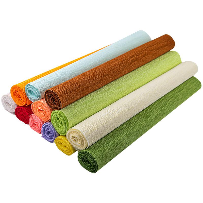 1Roll Crepe Paper 50x250cm Colored Roll Origami Crinkled Crepe Paper Craft DIY Flowers Decoration Wrapping Thickened Paper Craft