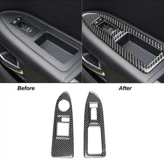 For Dodge Challenger 2008-2014 Carbon Fiber Interior Window Control Cover Trim