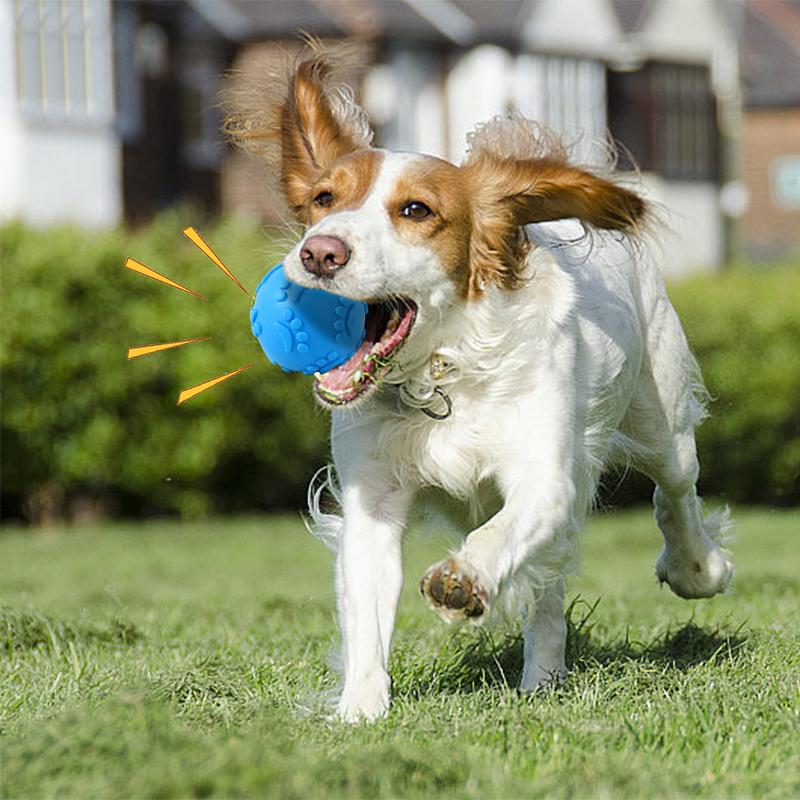 Dog Chew Squeaky Toy Ball Squeaker Chew Ball Toy Latex Indestructible Outdoor Squeak Dog Toys Teething Latex Pet Toys
