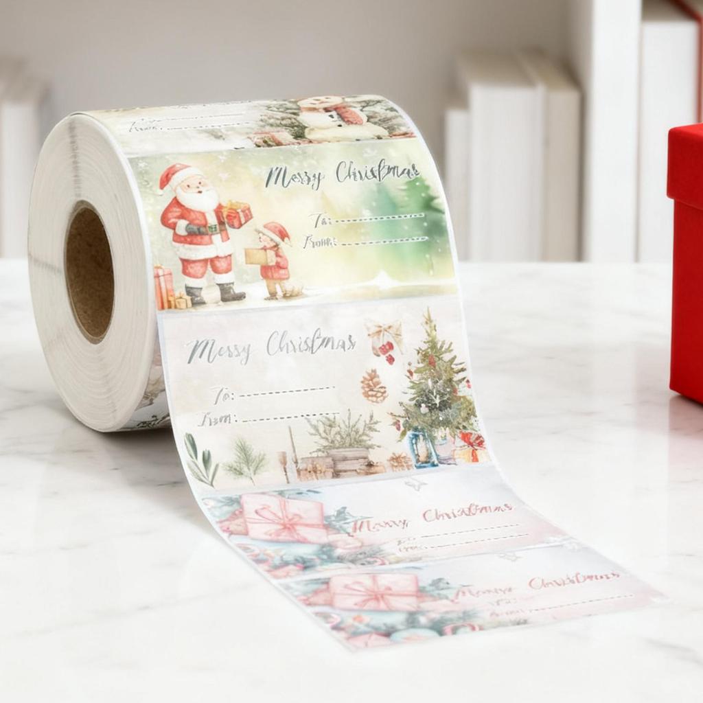Christmas Sticker Roll Funny Party Favor Stickers For Holiday Greetings For Bread Bags Box Greetings Cards Handicrafts Wall
