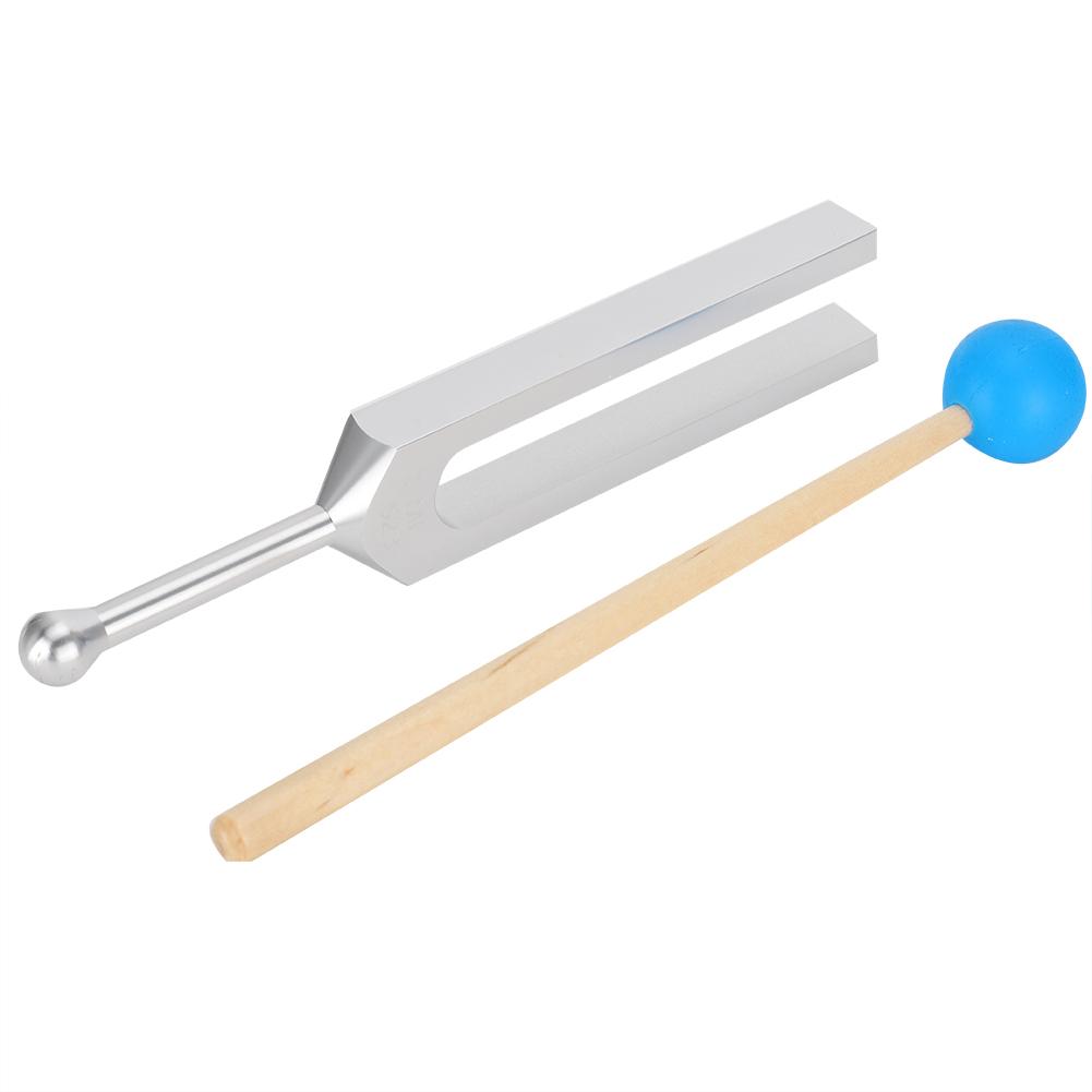 528HZ Aluminum Alloy Tuning Fork Wood Hammer Sound Healing Therapy Tool Set
