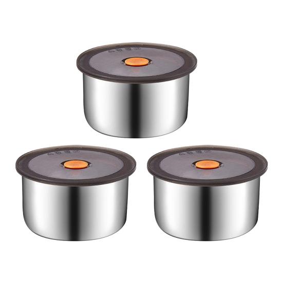 

1/2/3/4/5/6/8/10 шт. Набор контейнеров для хранения продуктов Ланч-бокс из нержавеющей стали Штабелируемые контейнеры для закусок 3pcs