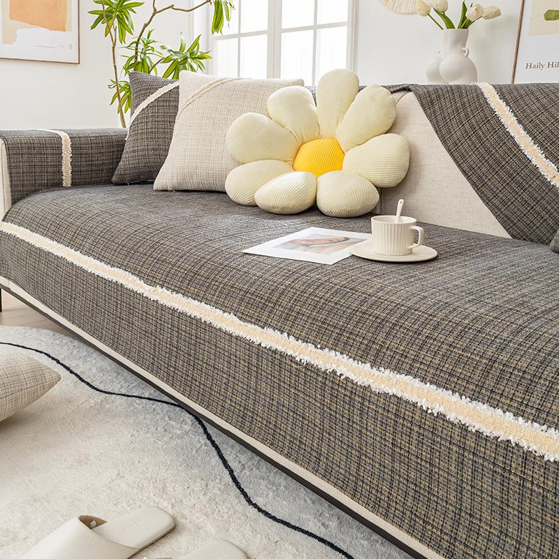 

Подушка для дивана из синели, универсальный чехол на сиденье на все сезоны, полное покрытие, чехол для дивана из тканевого полотенца, новая подушка сиденья, нескользящая подушка, утолщение 70*70cm