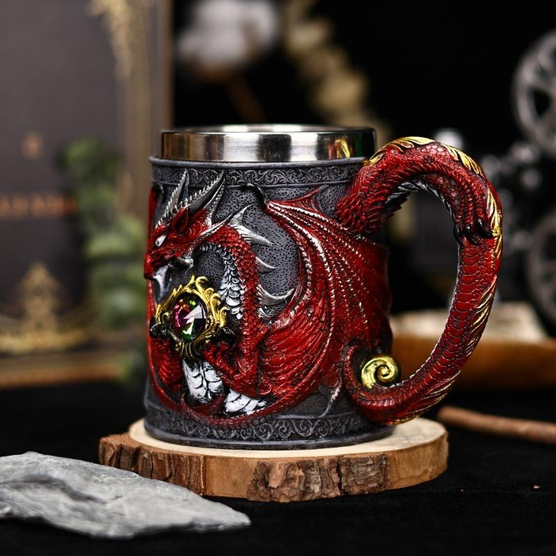 Gem Guardian Dragon Stainless Steel Beer Cup Large Capacity High Value Export Draft Beer Cup Mysterious Gift Cup