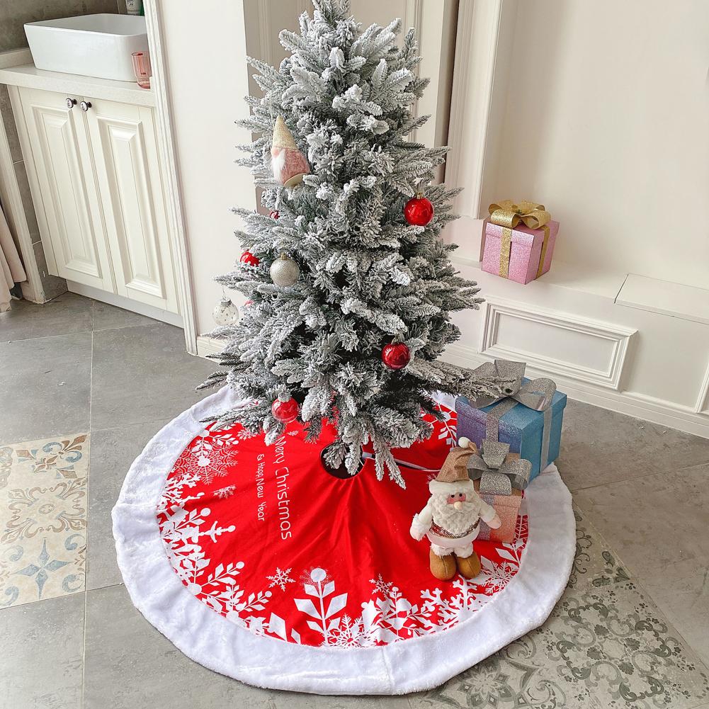 

Christmas Tree Skirt, 1pcs Christmas Tree Mat Plush Faux Fur Xmas Tree Skirt Base Cover for Home Christmas New Year Ornaments 122cm