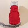 1pc Cozy Red Polyester Hoodie for Cats and Dogs - All-Season Casual Pet Sweatshirt with Drawstrings, Indoor/Outdoor Comfort