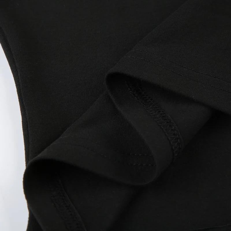 Crop top cu dantelă neagră cusut cu gât tăiat, tricouri cu mânecă lungă, sexy, subțire, pentru femei Harajuku Y2k, tricouri de toamnă de bază