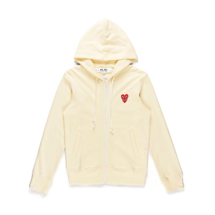 HEYPLAY Men's Japanese Trendy Cotton Hoodie - Layered White Heart Zipper, Autumn/Winter